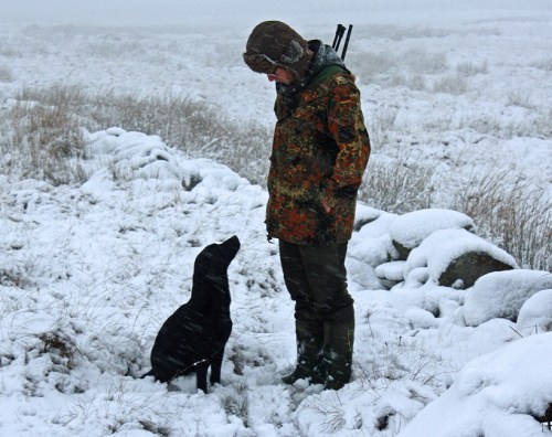 Man and dog - finally close enough together for a photograph