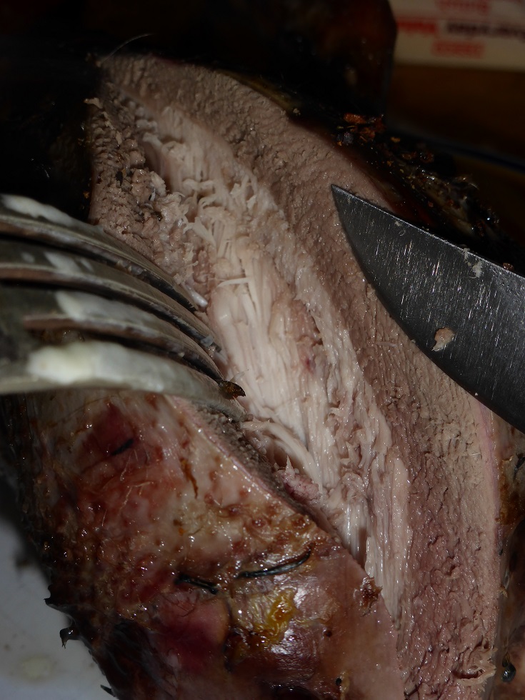 Dark meat on the outside, white in the middle.