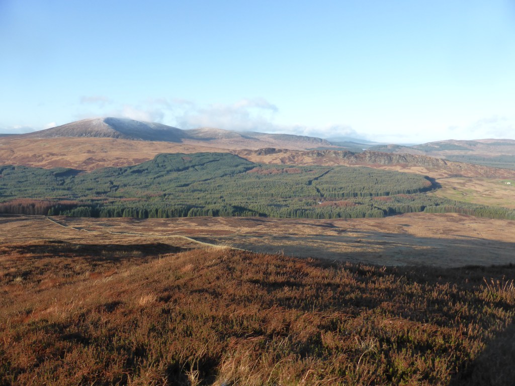 Slushy snow on the high ground.